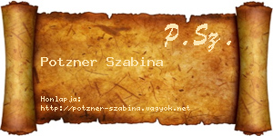Potzner Szabina névjegykártya